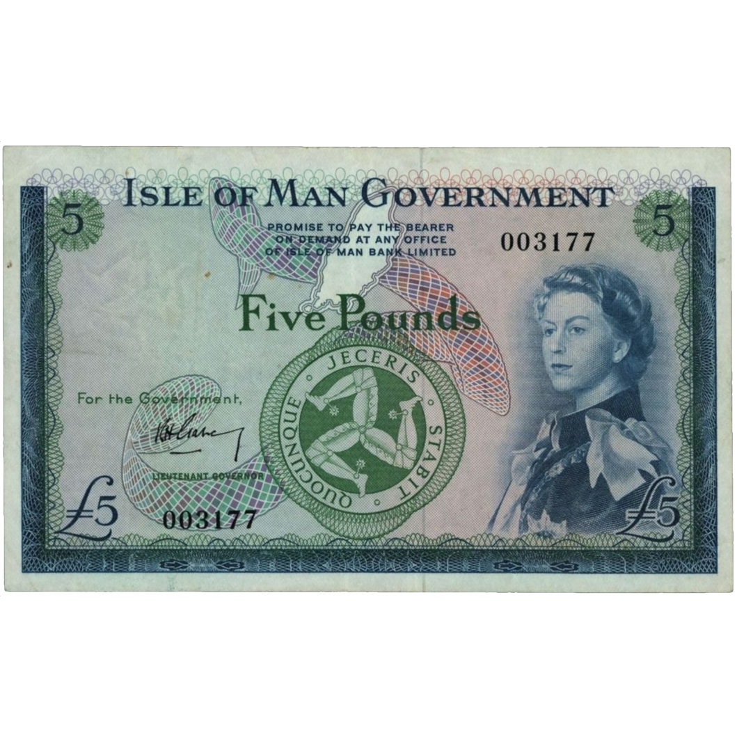 ISLE OF MAN P.26a IM41a 1961-1972 £5 AEF