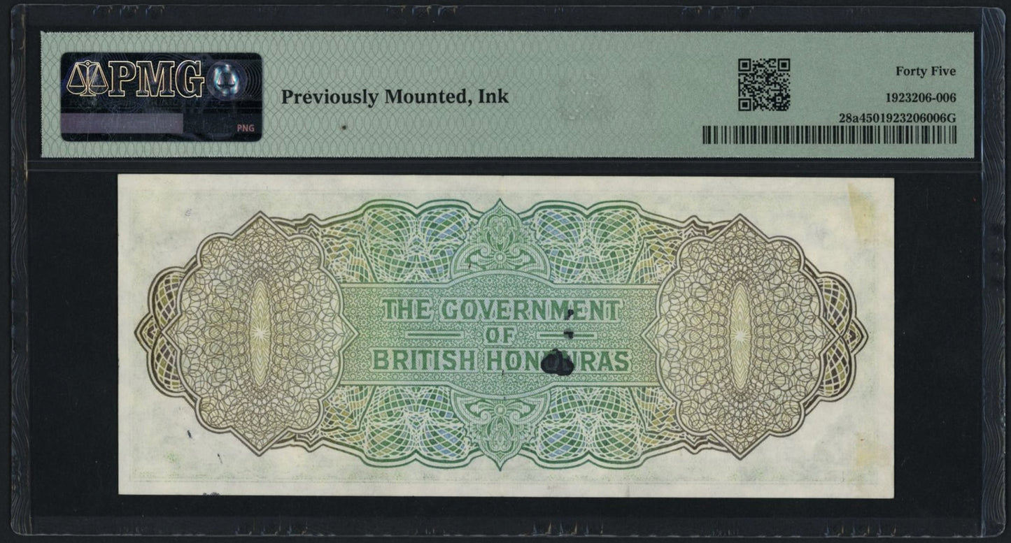 BRITISH HONDURAS P.28a 1953 1 Dollar Choice EF 45