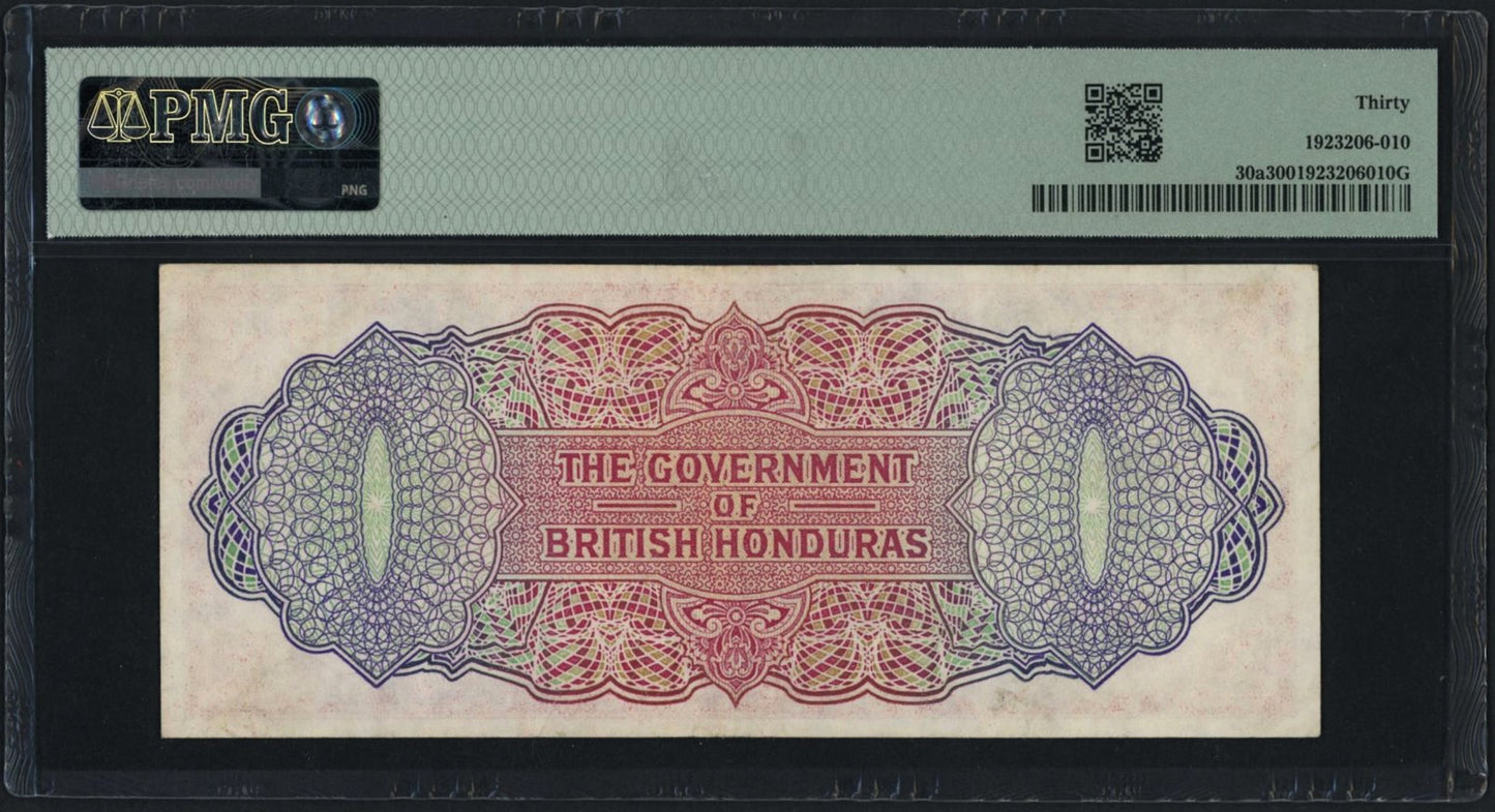 BRITISH HONDURAS P.30a 1953-1958 5 Dollars VF 33