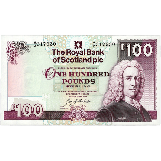 SCOTLAND P.350b SC882b 1998 Royal Bank of Scotland £100 A/2 UNC