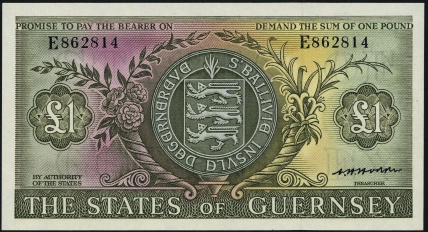 GUERNSEY P.45b GU34b 1969-1980 £1 AUNC