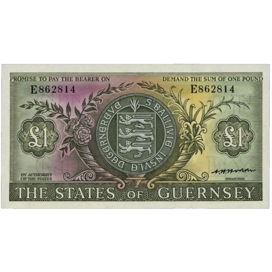 GUERNSEY P.45b GU34b 1969-1980 £1 AUNC