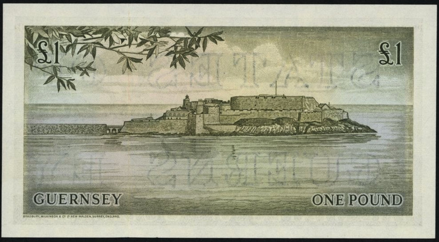 GUERNSEY P.45b GU34b 1969-1980 £1 AUNC