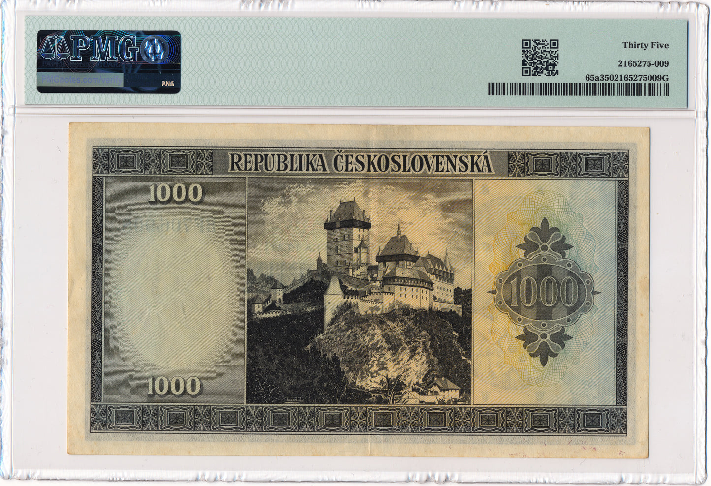 CZECHOSLOVAKIA P.65 1945 1000 Koruna Choice VF