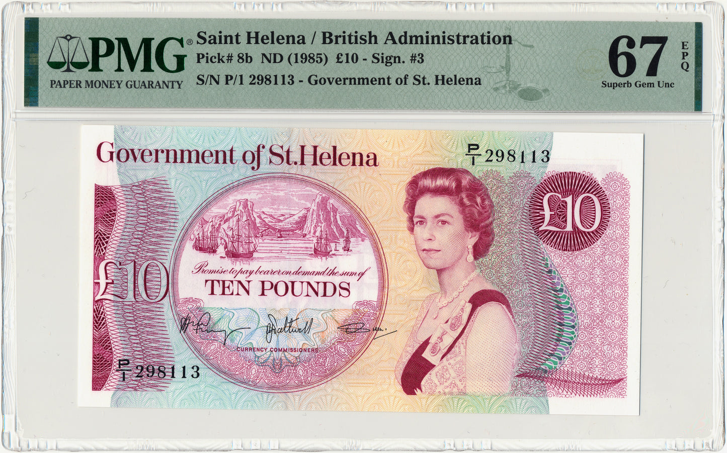 St HELENA P.8b 1981 £10 Superb Gem UNC 67 EPQ