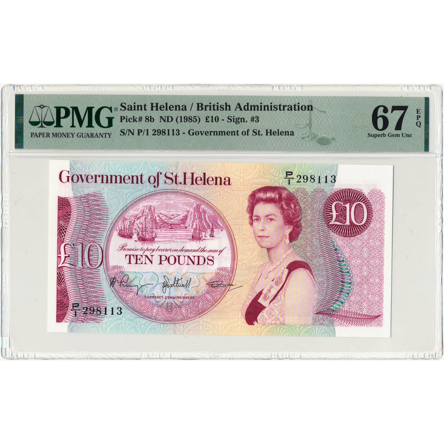 St HELENA P.8b 1981 £10 Superb Gem UNC 67 EPQ