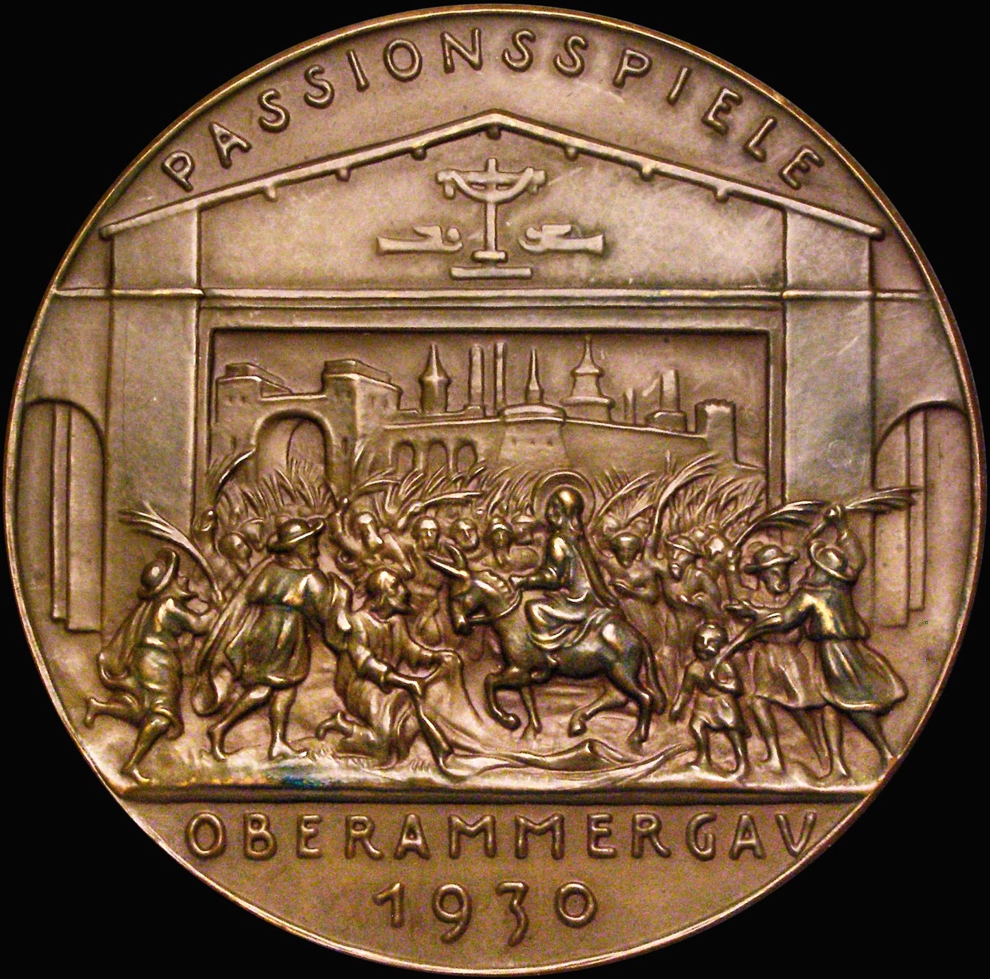 1930 GERMANY Passion Play in Oberammergau 60mm bronze medal by K Goetz.