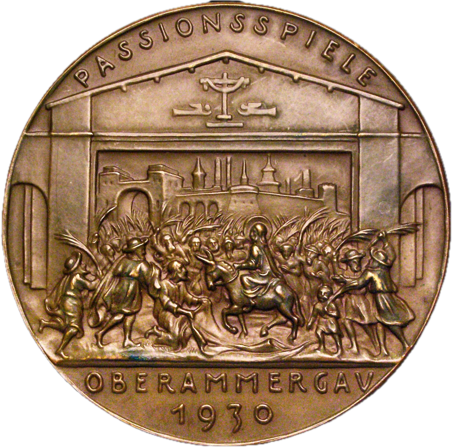 1930 GERMANY Passion Play in Oberammergau 60mm bronze medal by K Goetz.