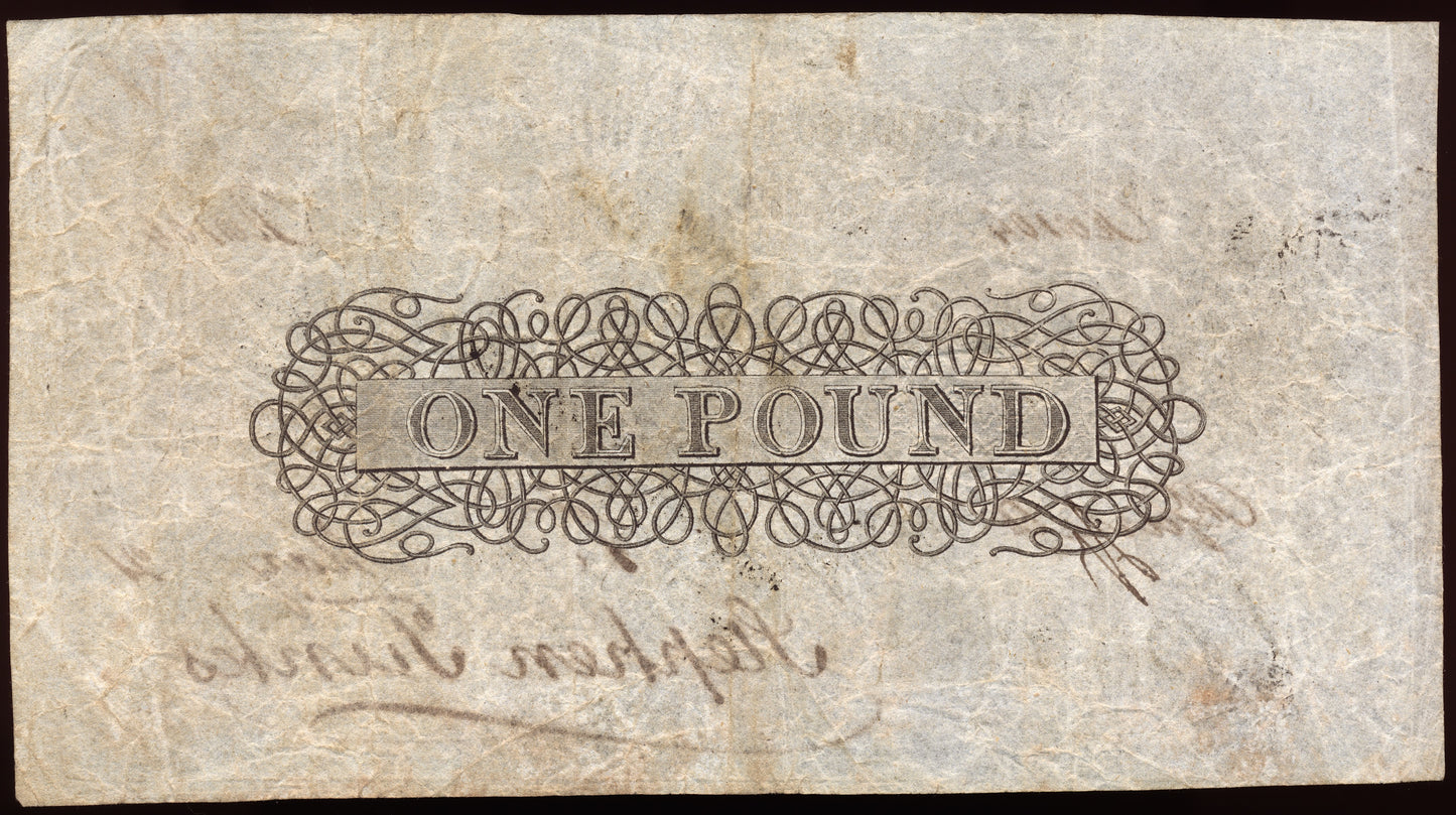 Ringwood & Hampshire Bank 1821 £1 banknote Outing 1788b