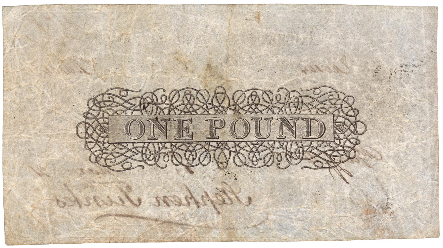 Ringwood & Hampshire Bank 1821 £1 banknote Outing 1788b