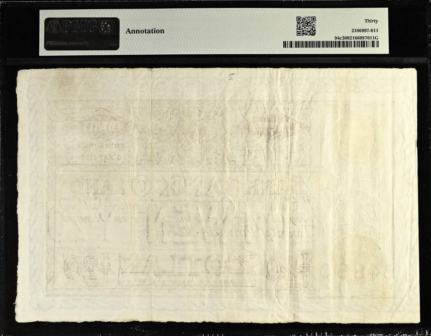 SCOTLAND P.94c SC142c 1952 Bank of Scotland £20 2/J VF 30