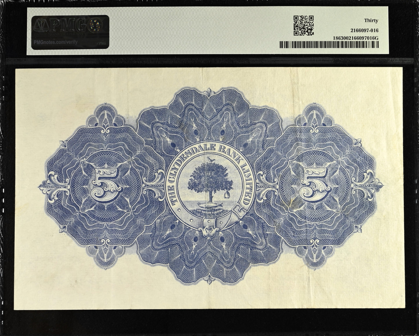 SCOTLAND P.186 SC305d 1944 The Clydesdale Bank Ltd £5 B3/D VF30