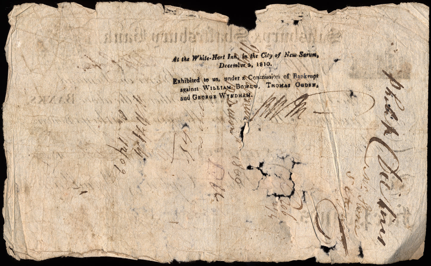 Salisbury & Shaftsbury Bank 1817 £5 banknote Outing 1922b