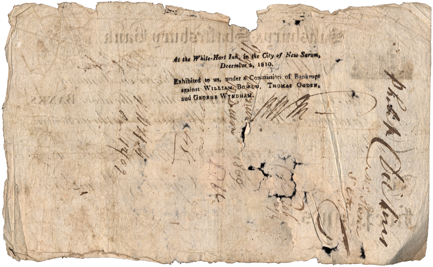 Salisbury & Shaftsbury Bank 1817 £5 banknote Outing 1922b