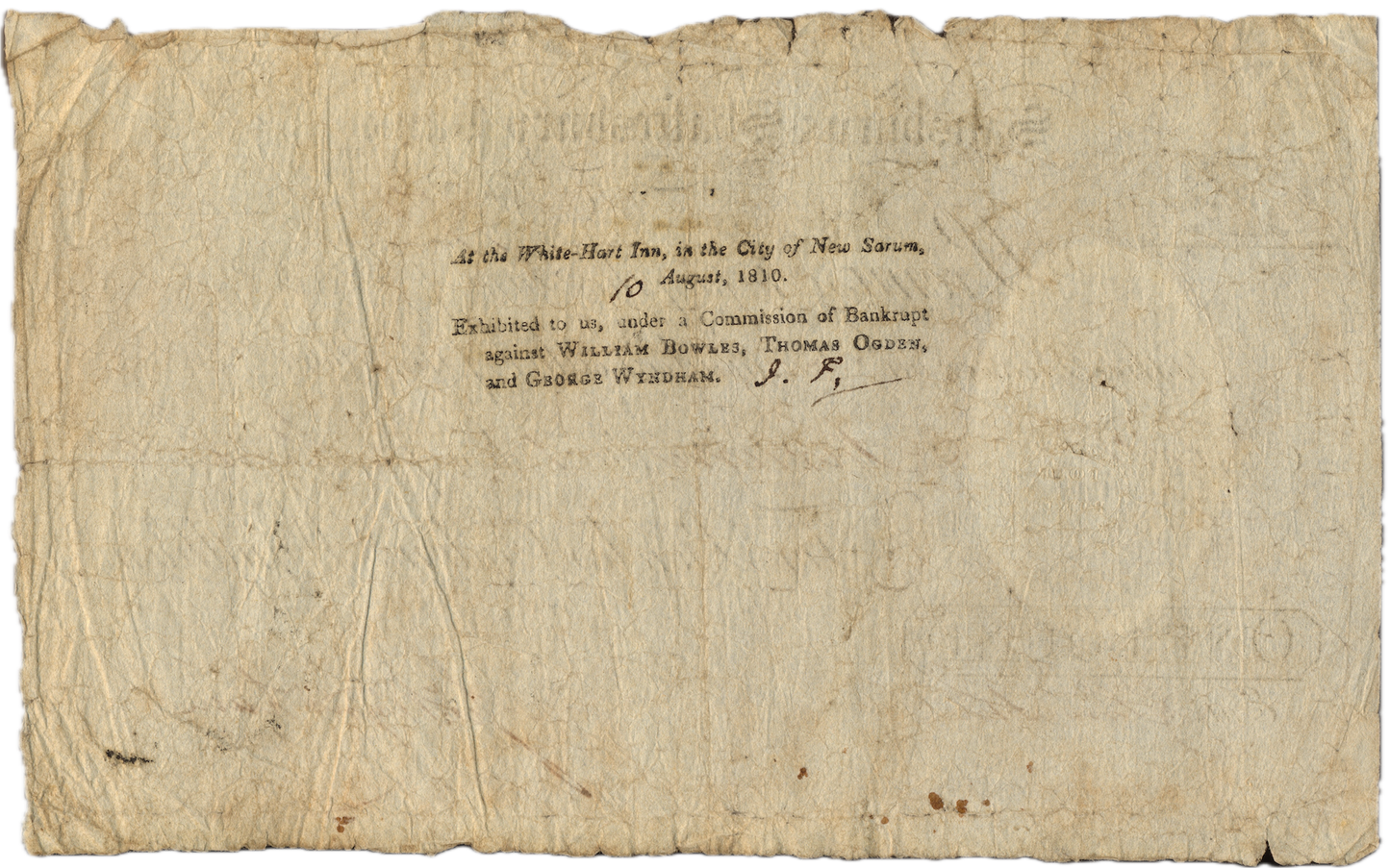 Salisbury & Shaftsbury Bank 1809 £1 banknote Outing 1922a