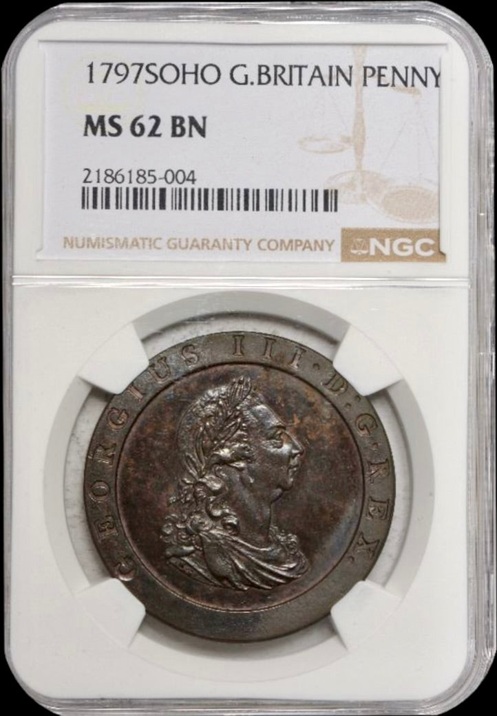 1797 Penny S3777 BMC 1132 10 leaves UNC MS 62 BN