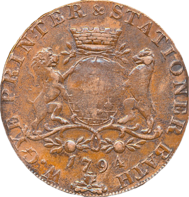 Somersetshire D&H 33 Bath John Howard 1794 Conder Halfpenny