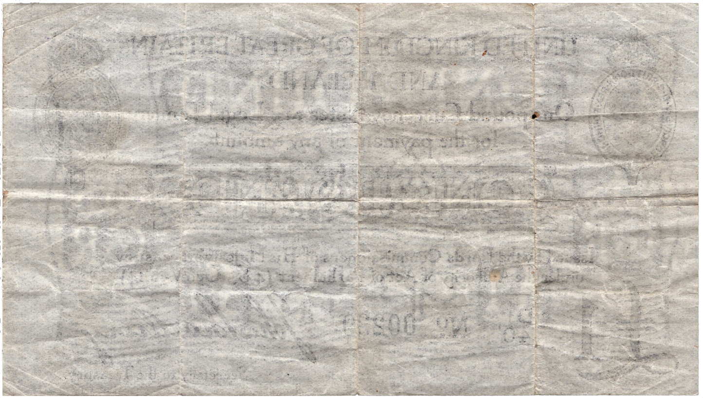 ENGLAND P.349a T11.2 1914 HM Treasury Bradbury £1 GF