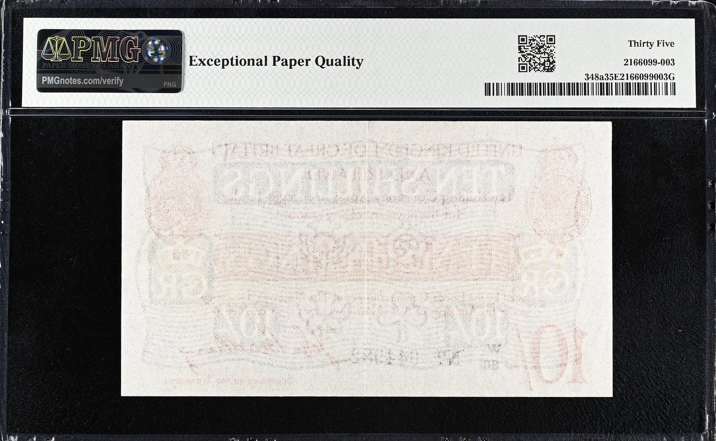 ENGLAND P.348a T13.2 1915 HM Treasury Bradbury 10s W1/60 Choice VF 35 EPQ