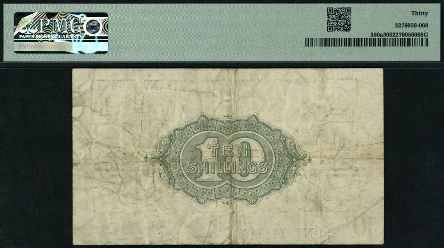 ENGLAND P.350 T17 1918 HM Treasury Bradbury 10s VF 30