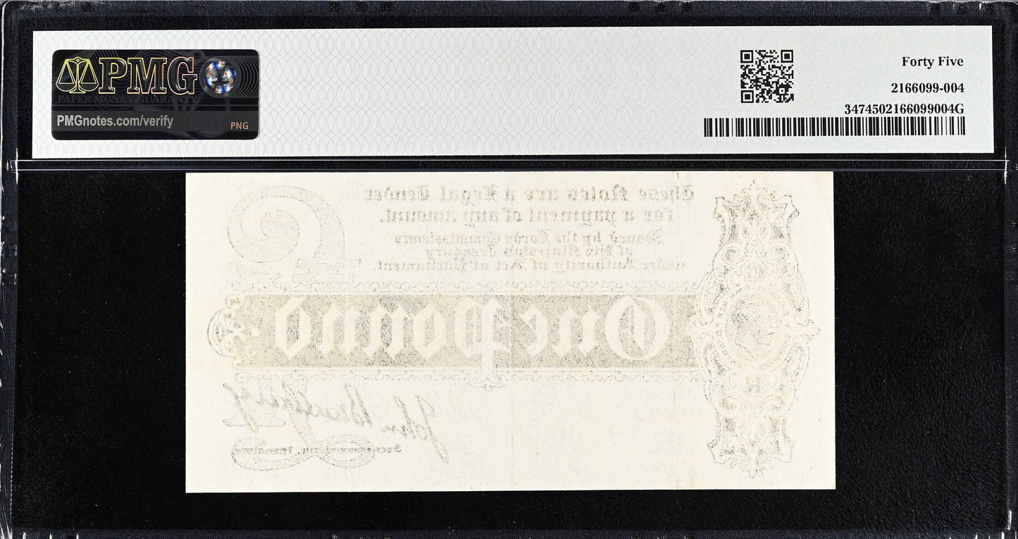 ENGLAND P.347 T3.3 1914 HM Treasury Bradbury First issue £1 A/11 Choice EF 45