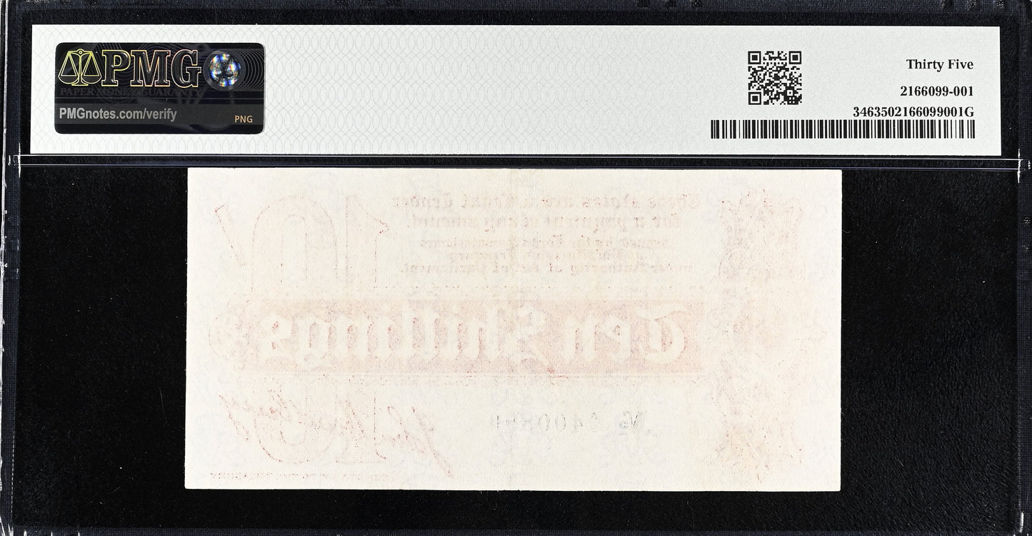 ENGLAND P.346 T9 1914 HM Treasury 1914 Bradbury 10s A/9 Choice VF 35