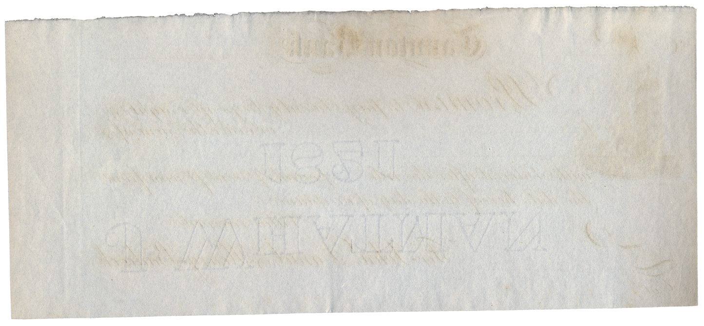 Taunton Bank 18__ unissued Sight bill at twentty days