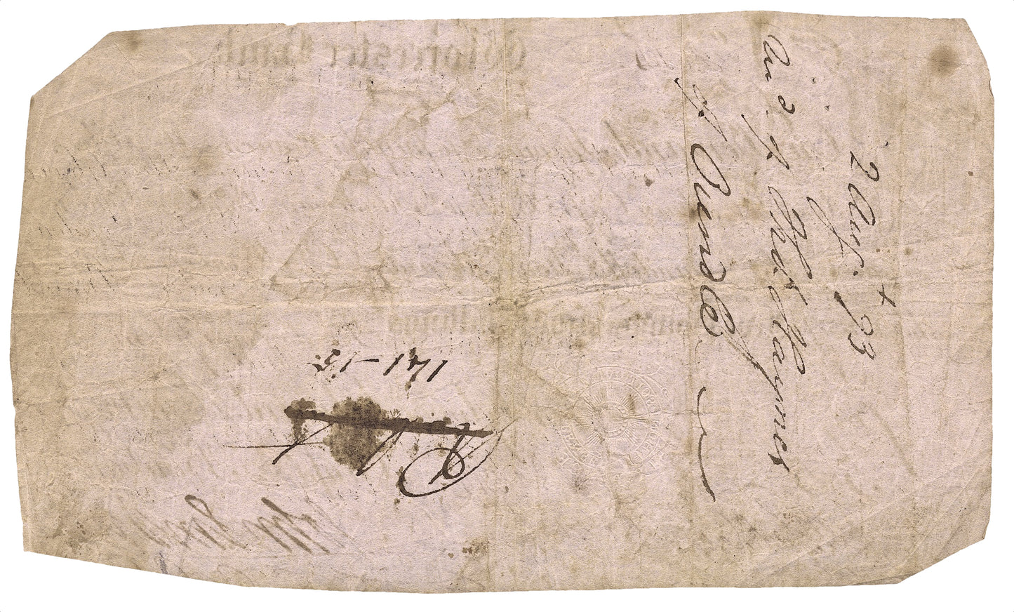 Worcester Bank 1792 5 guinea banknote Outing 2421a