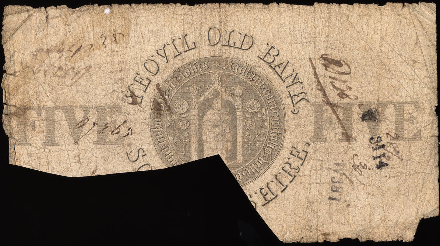 Yeovil Old Bank 1832 £5 banknote Outing 2443q