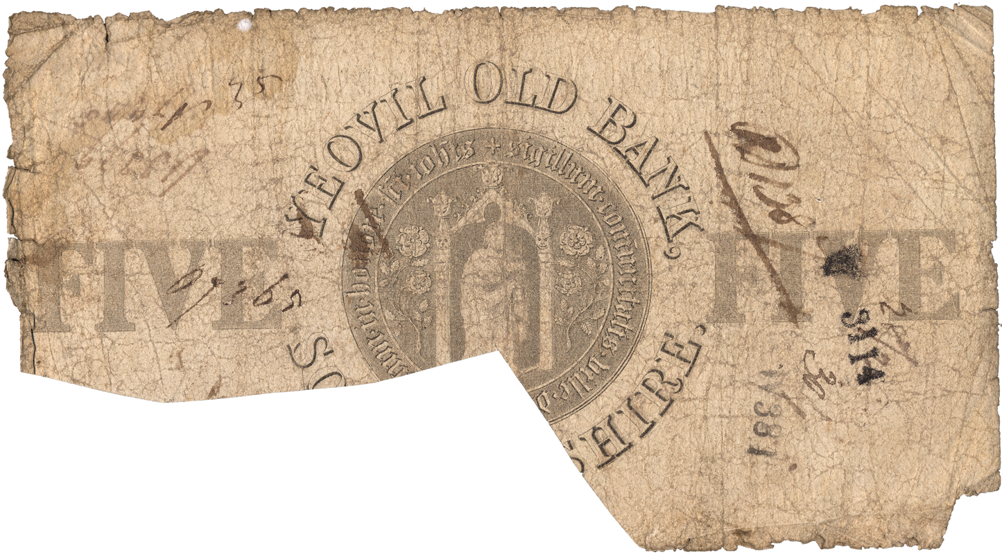 Yeovil Old Bank 1832 £5 banknote Outing 2443q