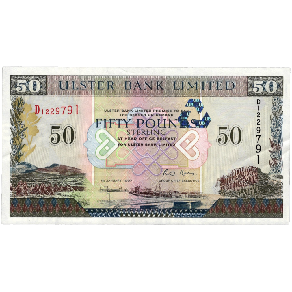NORTHERN IRELAND P.338 NI844 1997 Ulster Bank £50 AUNC