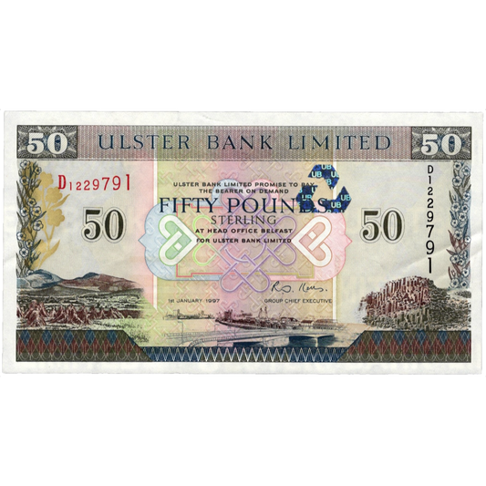NORTHERN IRELAND P.338 NI844 1997 Ulster Bank £50 AUNC