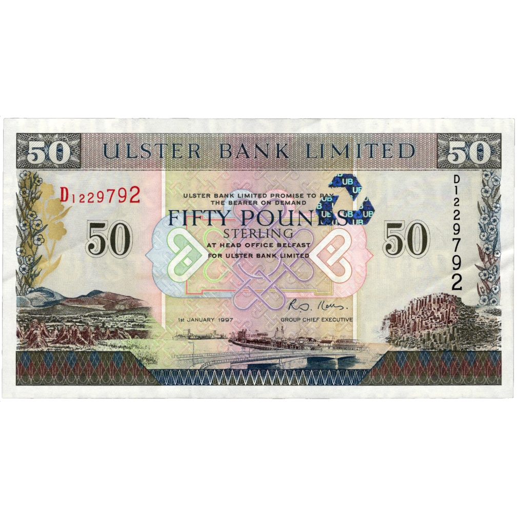 NORTHERN IRELAND P.338 NI844 1997 Ulster Bank £50 AUNC