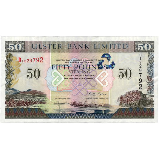 NORTHERN IRELAND P.338 NI844 1997 Ulster Bank £50 AUNC