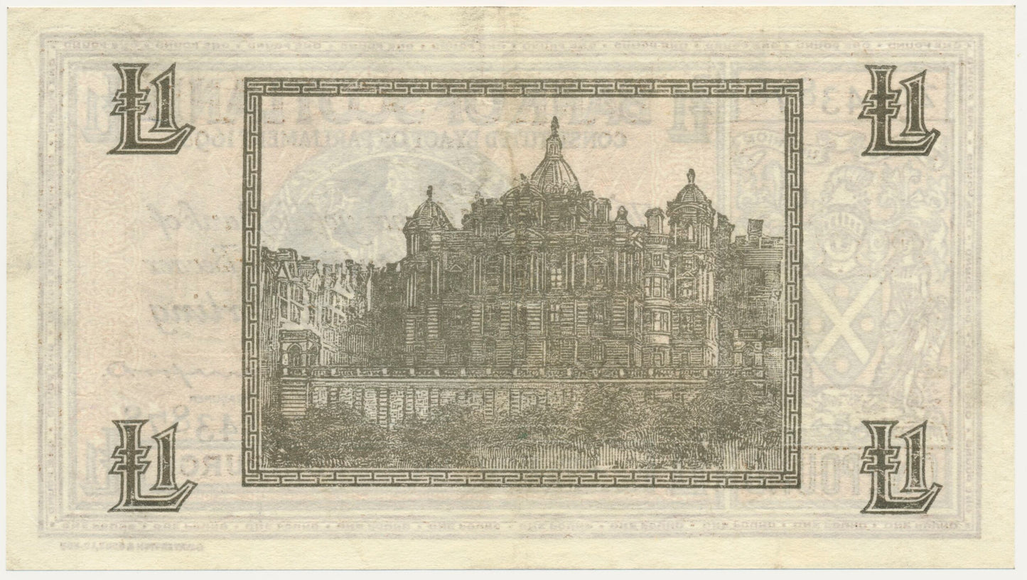 SCOTLAND P.91c SC103c 1942 Bank of Scotland £1 EF Z