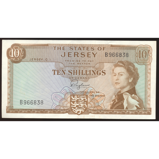 JERSEY P.7a JE10 1963 10 shillings GEF B