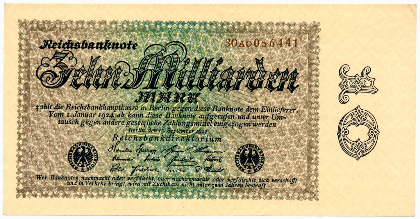 GERMANY P.116a 1923 10,000,000,000 Mark UNC
