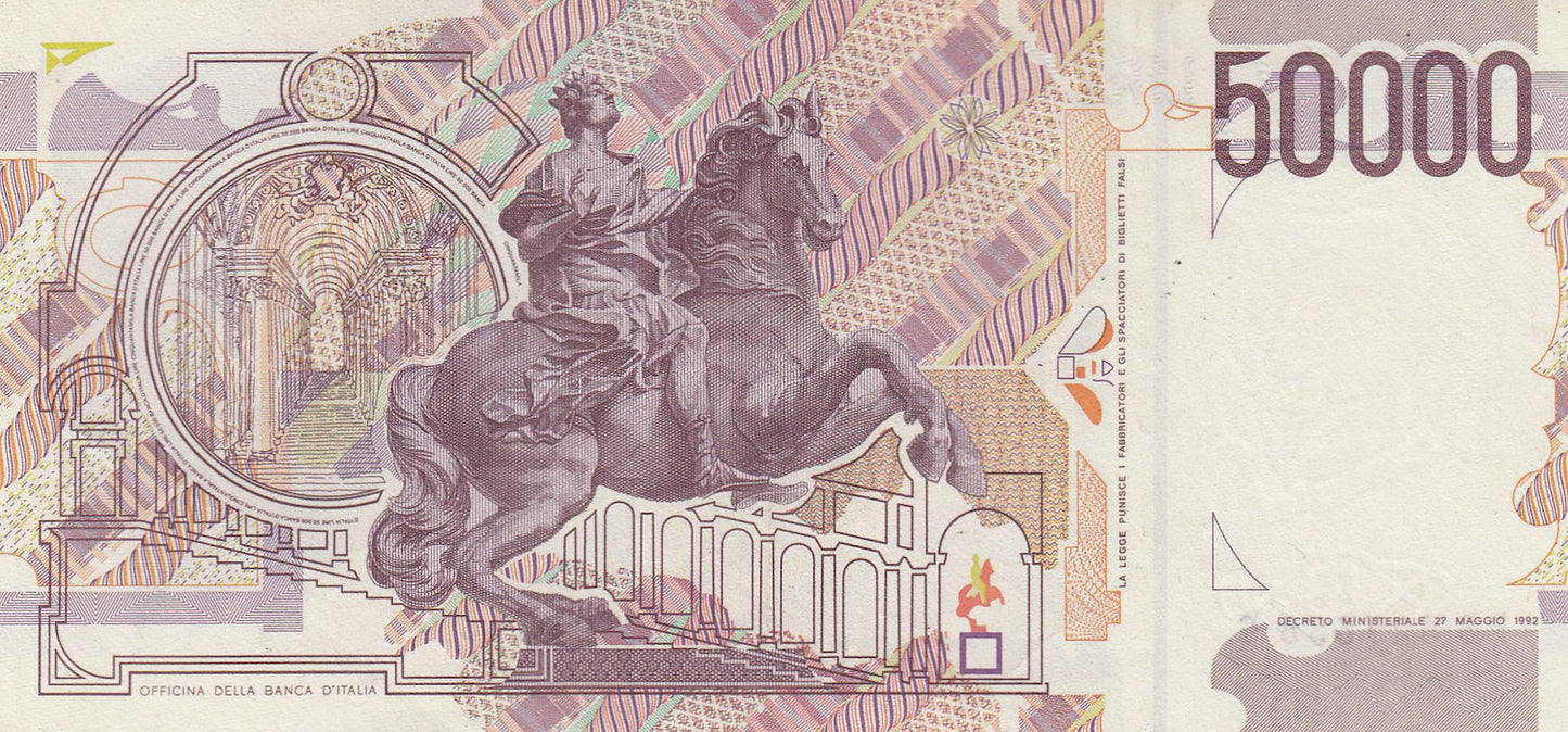 ITALY P.116b 1992 50,000 Lire EF