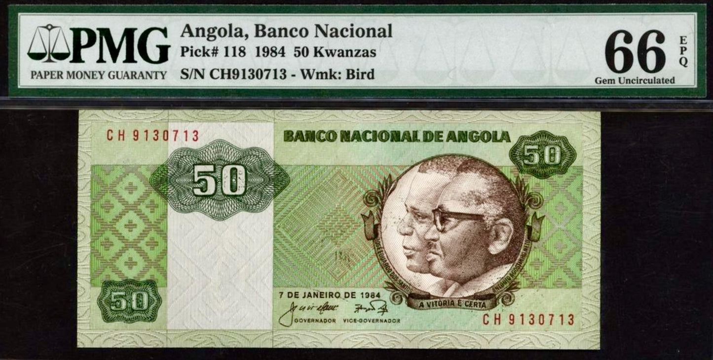 ANGOLA P.118 1984 50 Kwanzas GEM 66 UNC