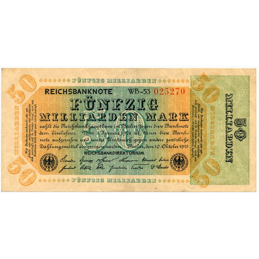 GERMANY P.120a 1923 50,000,000,000 Mark NEF