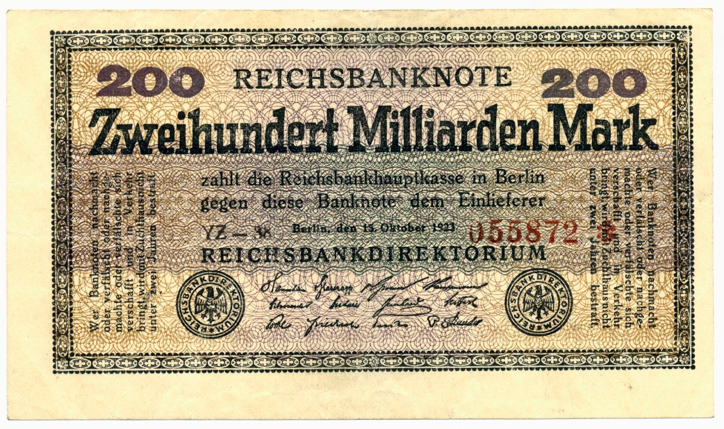 GERMANY P.121a 1923 200,000,000,000 Mark EF