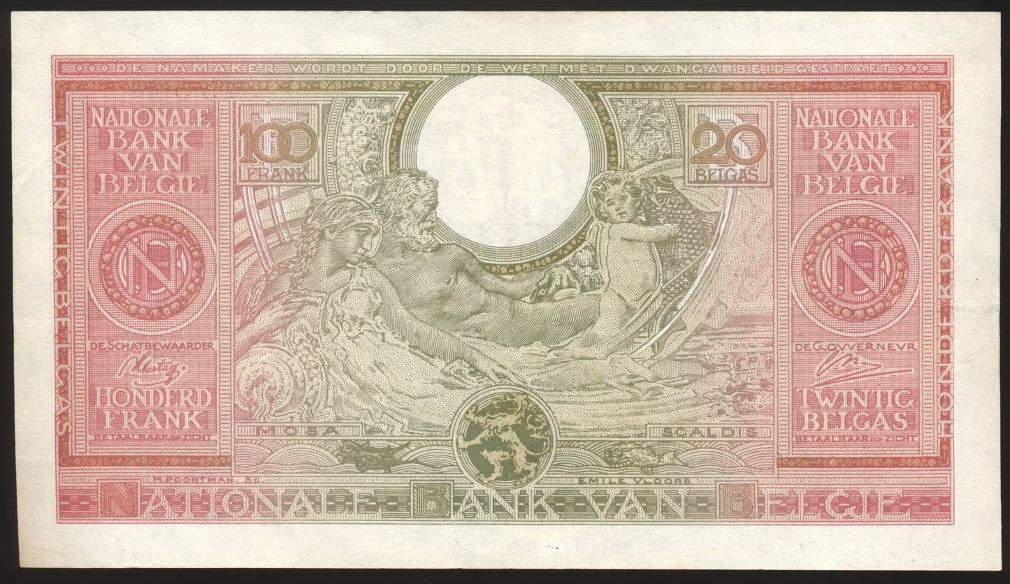 BELGIUM P.123 1943 100 Francs GEF