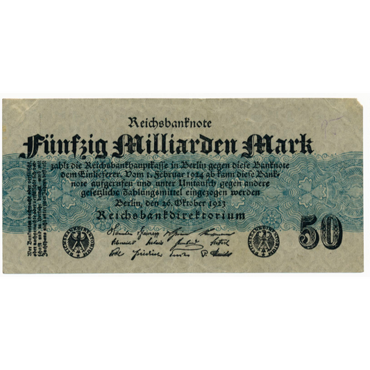 GERMANY P.125a 1923 50,000,000,000 Mark NVF
