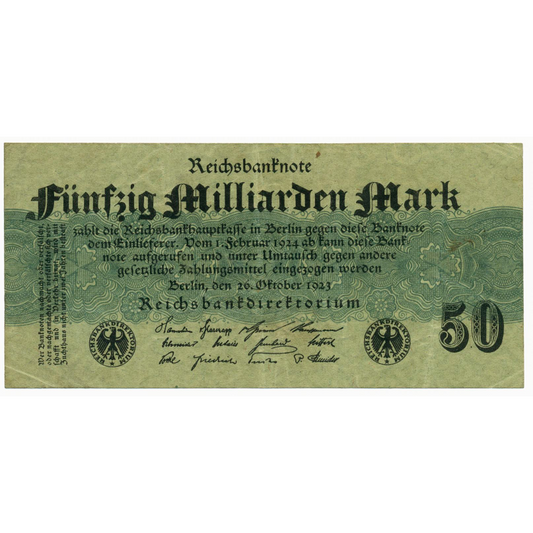 GERMANY P.125b 1923 50,000,000,000 Mark VF