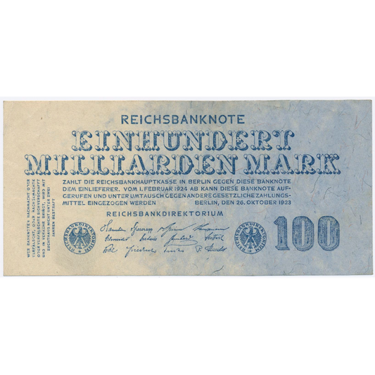 GERMANY P.126 1923 100,000,000,000 Mark EF