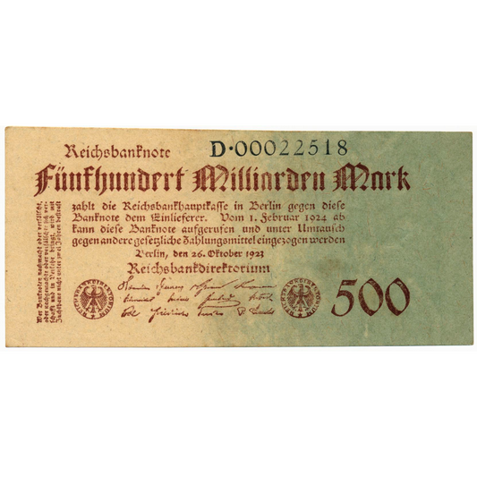 GERMANY P.127a 1923 500,000,000,000 Mark NEF