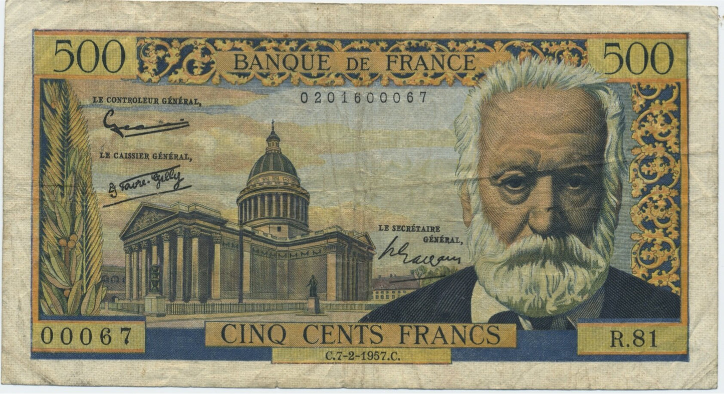 FRANCE P.133b 1954 500Fr Gouin d'Ambrieres, Favre-Gilly, Gargam F