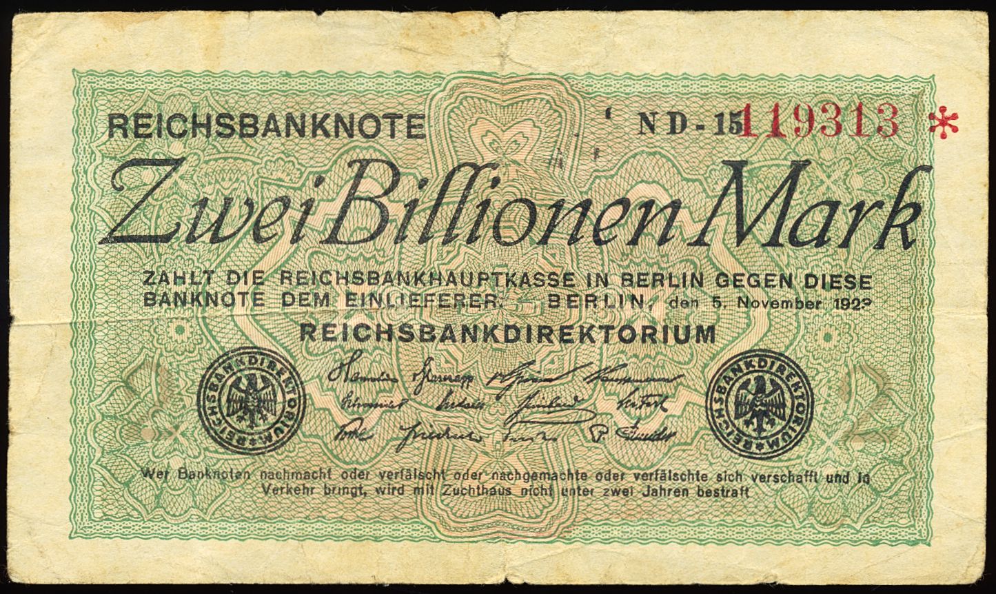 GERMANY P.135b 1923 2,000,000,000,000 Mark AVF