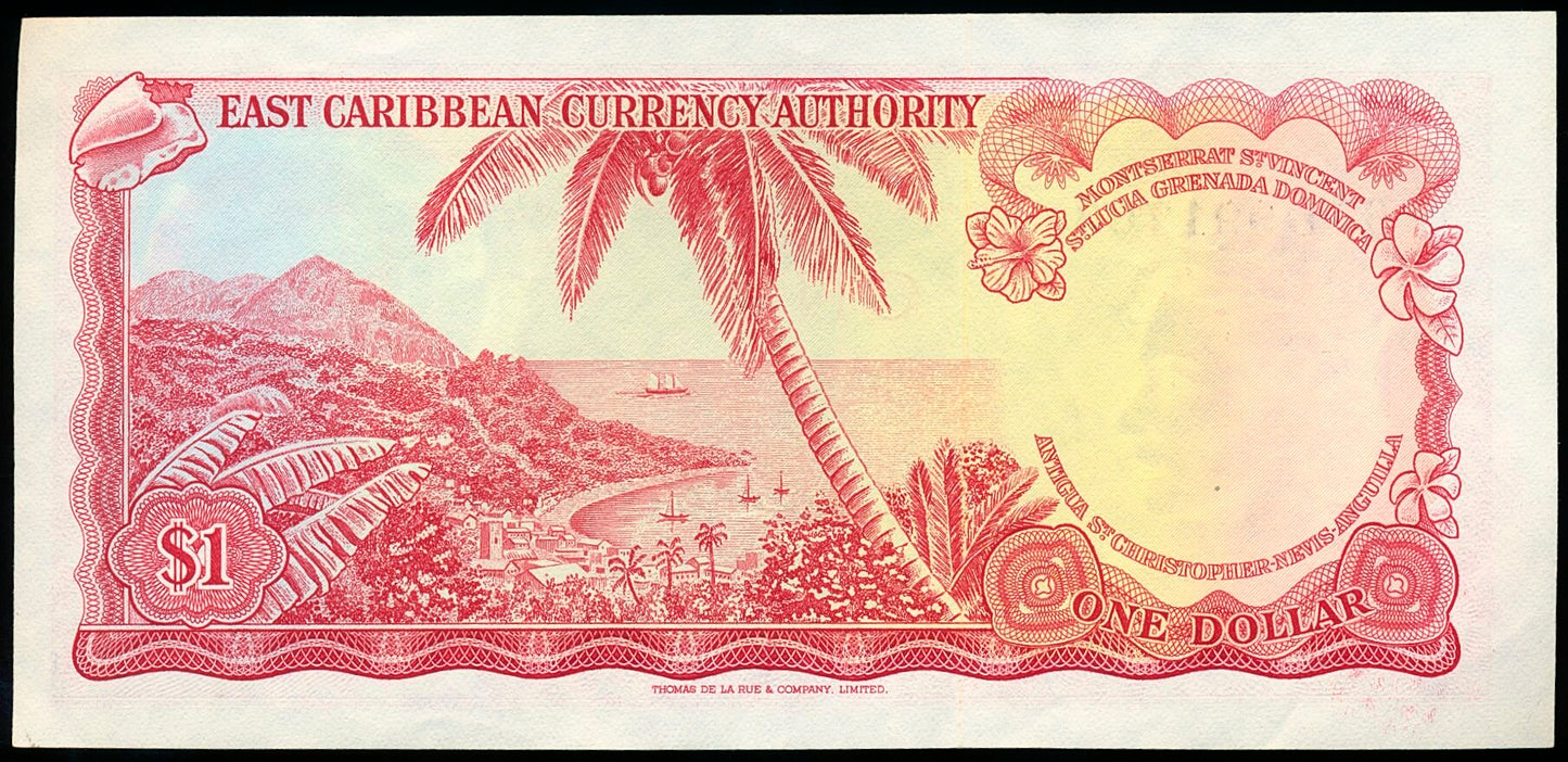 EAST CARIBBEAN P.13f 1965 $1 UNC B71