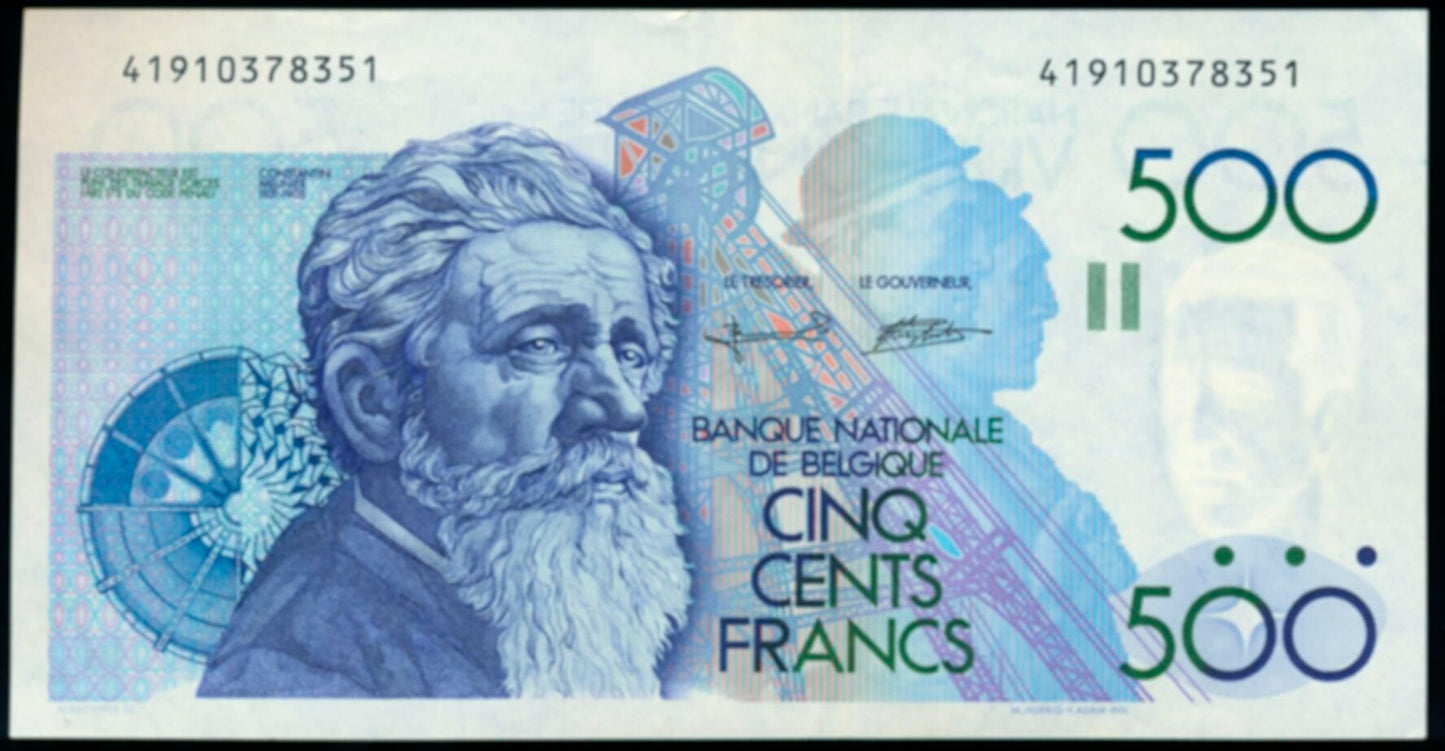 BELGIUM P.141a 1980 500 Francs EF